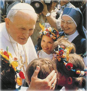 Le pape Jean-Paul II et les enfants