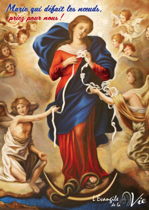 "Avec Marie qui défait les noeuds", en cette fête de la Visitation du 31 Mai Mariequidefaitlesnoeudsbollene